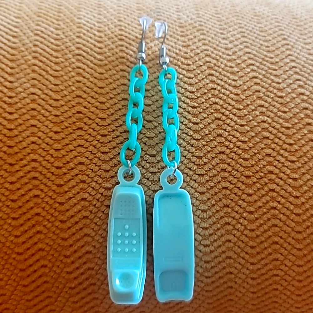Vintage Upcycled Rotary Phone Earrings